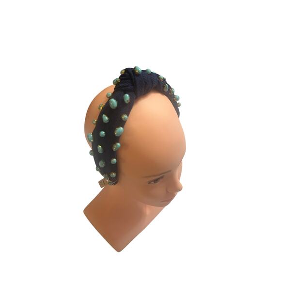 Navy Jeweled Knotted Headband πβ¨ - Picture 2 of 5